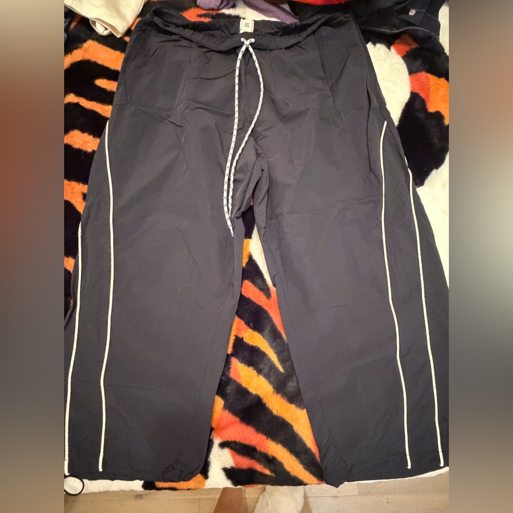 BDG Black Track Pants with White Piping